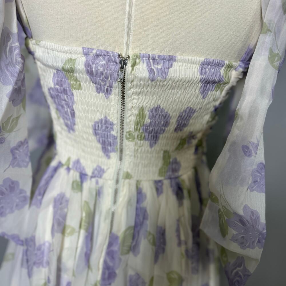 Petal And Pup Floret Midi Dress, Lavender, M - Picture 4 of 8